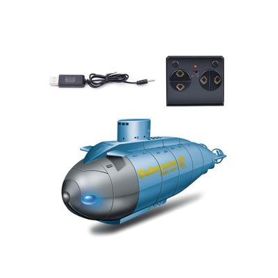 FunXylophy Mini Remote Control Submarine Boat, 2.4G 6CH RC Waterproof Boat Diving in Pools, Bathtubs, Water Parks, Summer Gifts (Blue)