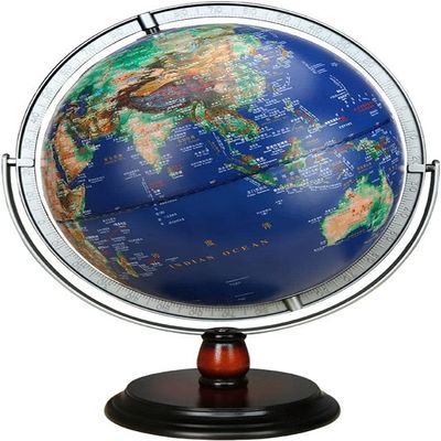 JDXQBLD Practical Desktop Globes with Blue Oceans Illuminated World Globe with Wooden Stand 7.8 or 11.8" Light Up Globes of Earth for Kids Decorative30cm with Light a