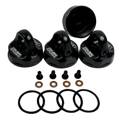 Dhawk Racing Losi 22x Aluminum Domed Bleeder Shock Caps (4) Fro Losi TLR-1117 TLR333021 (Black)