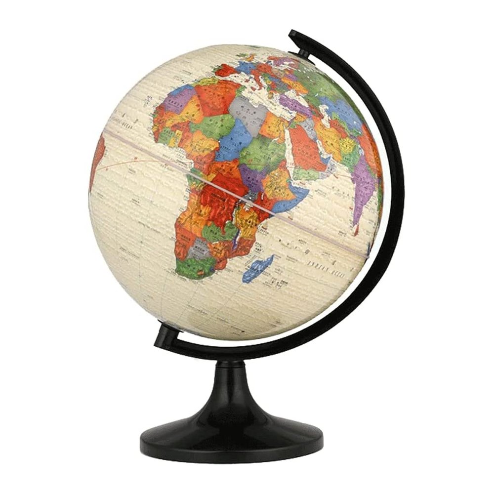 JDXQBLD Practical Globe 12.5 in World Globe with Black Stand Abs Educational Globe Unique Geographic Globes for Office Shelf Desktop Display Beautifully Decor