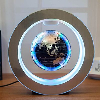 JDXQBLD World Globe Round World Map Floating Globe Magnetic Levitation Light GlobeEU Plug