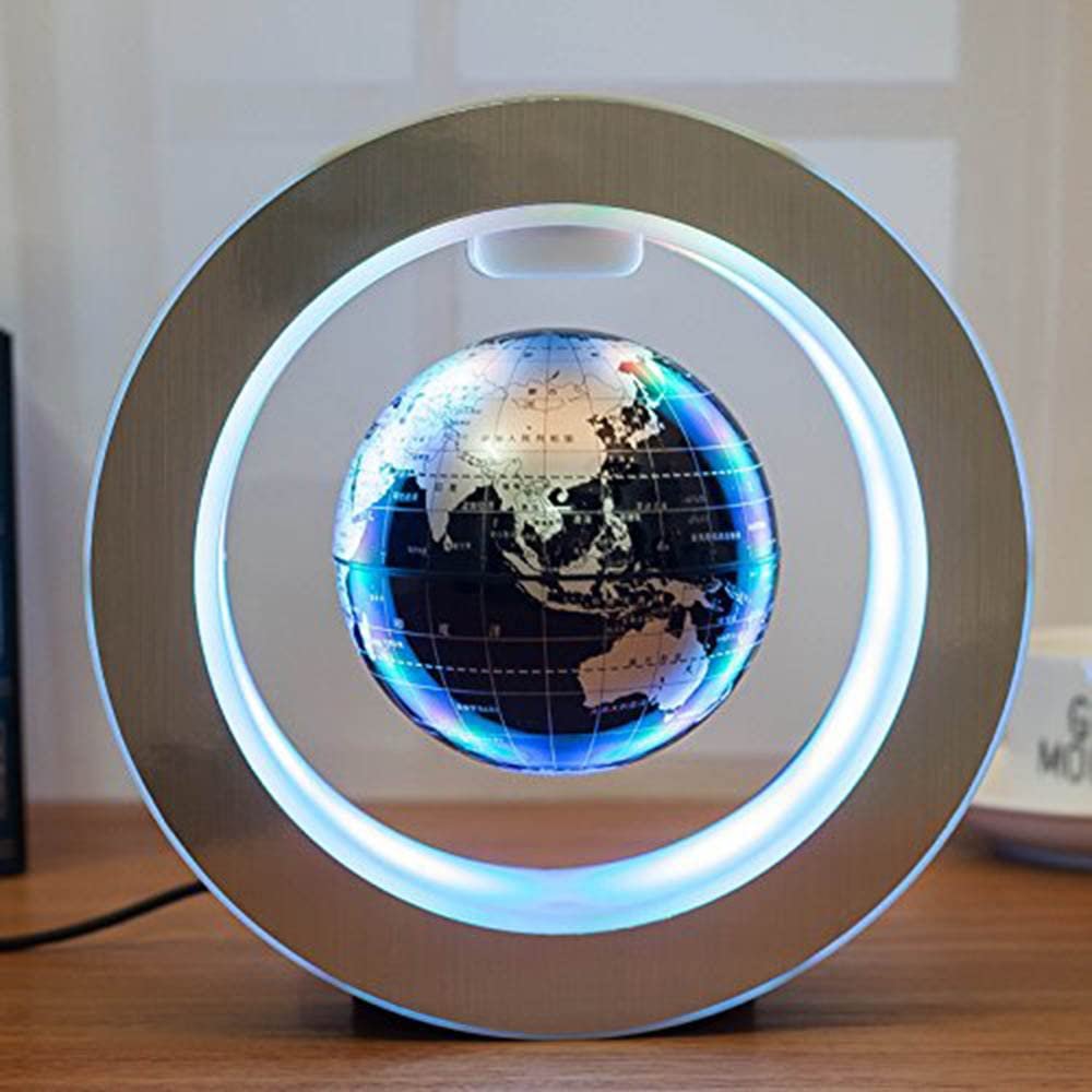 JDXQBLD World Globe Round World Map Floating Globe Magnetic Levitation Light GlobeEU Plug