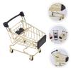 STOBAZA 4Pcs Shopping Cart Tiny Trolley Storage Basket for Office Decor Kitchen Bedroom Organization Cute Practical Sundries Holder view 3