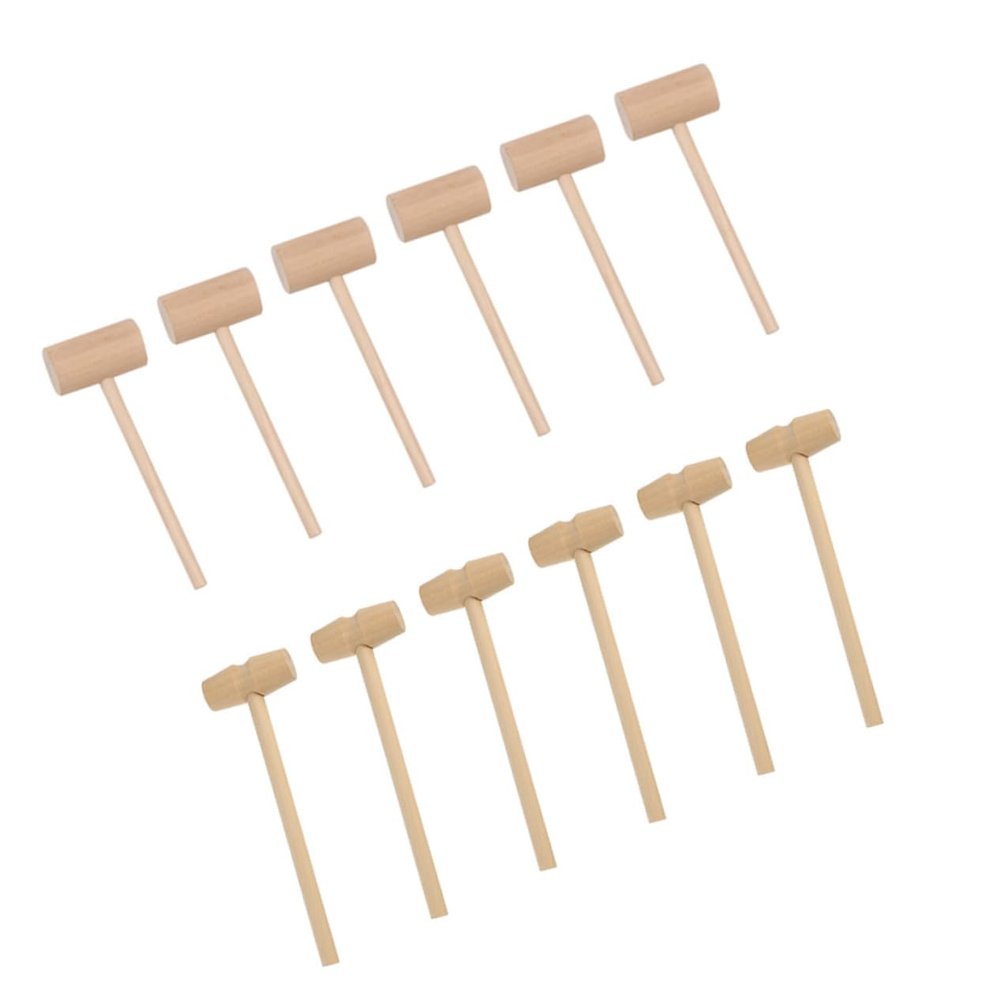 GLEAVI 20pcs Wood Mallet Hammers for Boys and Girls Mini Hammer Tool for Household Food Mallet Hitting