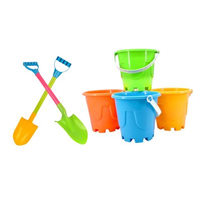 BESPORTBLE 6Pcs Beach Sand Set Plastic Shovels Buckets for Early Education Random Colors for Imaginative Play Learning Activities Classrooms