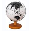 JDXQBLD World Globe Elegant Classic Newest with Chrome Metal Base Stand Black and White Globe Globe Lighting Led World Globe for Home Office 9.8" Practical DecorationWooden Base view 1