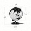 JDXQBLD World Globe Elegant Classic Newest with Chrome Metal Base Stand Black and White Globe Globe Lighting Led World Globe for Home Office 9.8" Practical DecorationWooden Base view 2