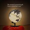 JDXQBLD World Globe Elegant Classic Newest with Chrome Metal Base Stand Black and White Globe Globe Lighting Led World Globe for Home Office 9.8" Practical DecorationWooden Base view 3