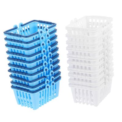 WHAMVOX 24Pcs Miniature Shopping Baskets Tiny Storage Baskets for Play Desktop Decoration and Home Organization for Role Play and Giving