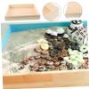 Abaodam Sandbox Wooden Play Tray for Indoor Outdoor Activities Sand Tray for Creative Desktop Play Sturdy Design for Fun view 4