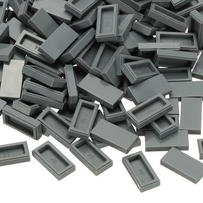 PATIKIL 370 Pcs Flat Blocks Bulk, 1x2 Square Dark Gray Classic Tiles Smooth Surface Mini Building Blocks Accessories Compatible Bricks Kits for Building Floor Walls Mosaic Pixel Arts