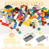 PATIKIL 370 Pcs Flat Blocks Bulk, 1x2 Square Dark Gray Classic Tiles Smooth Surface Mini Building Blocks Accessories Compatible Bricks Kits for Building Floor Walls Mosaic Pixel Arts view 2
