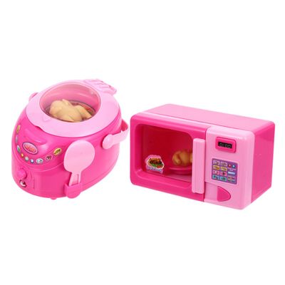 YARNOW 2Pcs Miniature Kitchen Appliance Realistic Simulation Rice Cooker Microwave for Pretend Play for Enhance Parent Bonding