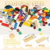 PATIKIL 122 Pcs Flat Blocks Bulk, 1x3 Square Apricot Yellow Classic Tiles Smooth Surface Mini Building Blocks Accessories Compatible Bricks Kits for Building Floor Walls Mosaic Pixel Arts view 2
