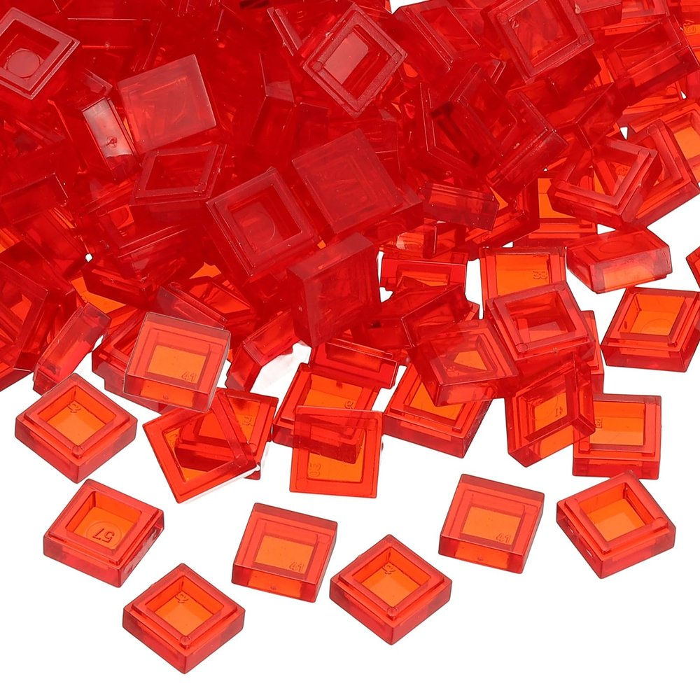 PATIKIL 333 Pcs Flat Blocks Bulk, 1x1 Square Bright Red Classic Tiles Smooth Surface Mini Building Blocks Accessories Compatible Bricks Kits for Building Floor Walls Mosaic Pixel Arts