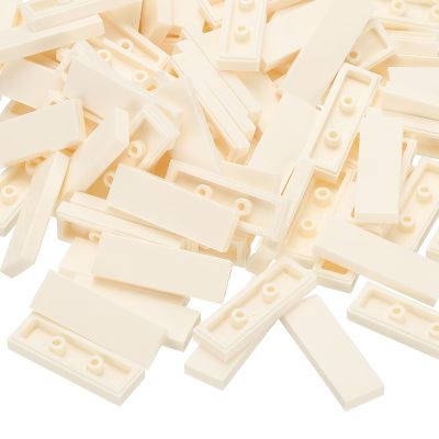 PATIKIL 122 Pcs Flat Blocks Bulk, 1x3 Square White Classic Tiles Smooth Surface Mini Building Blocks Accessories Compatible Bricks Kits for Building Floor Walls Mosaic Pixel Arts