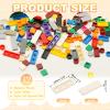PATIKIL 122 Pcs Flat Blocks Bulk, 1x3 Square White Classic Tiles Smooth Surface Mini Building Blocks Accessories Compatible Bricks Kits for Building Floor Walls Mosaic Pixel Arts view 2