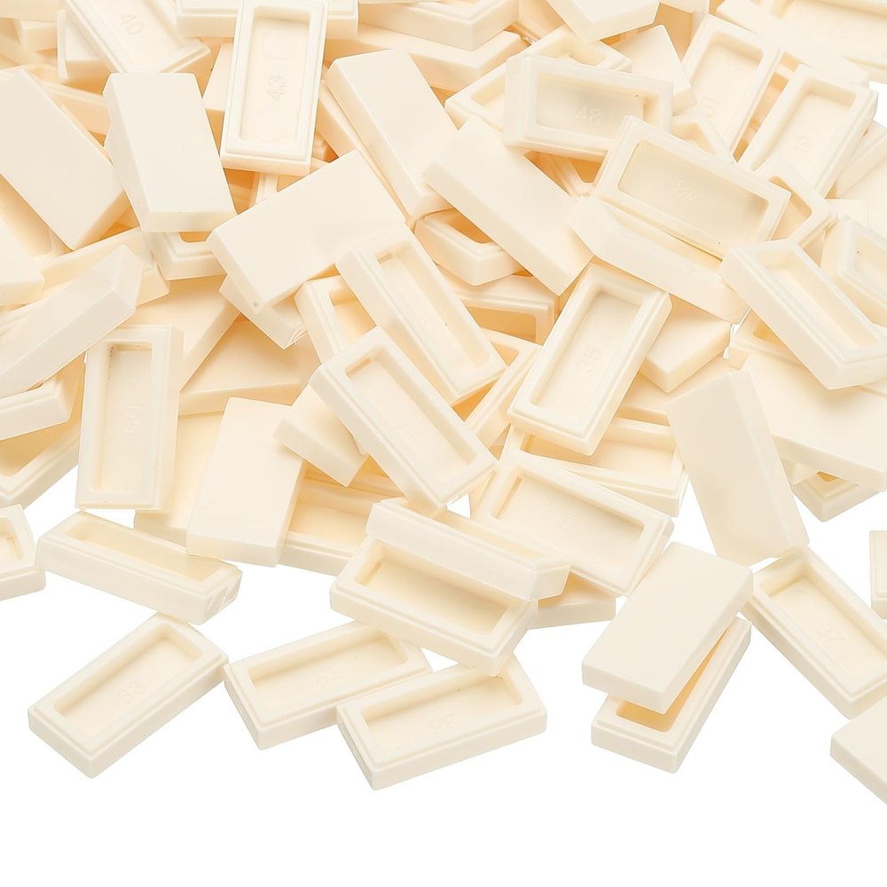 PATIKIL 370 Pcs Flat Blocks Bulk, 1x2 Square White Classic Tiles Smooth Surface Mini Building Blocks Accessories Compatible Bricks Kits for Building Floor Walls Mosaic Pixel Arts