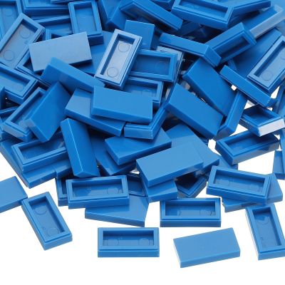 PATIKIL 555 Pcs Flat Blocks Bulk, 1x2 Square Blue Classic Tiles Smooth Surface Mini Building Blocks Accessories Compatible Bricks Kits for Building Floor Walls Mosaic Pixel Arts