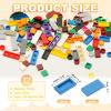 PATIKIL 555 Pcs Flat Blocks Bulk, 1x2 Square Blue Classic Tiles Smooth Surface Mini Building Blocks Accessories Compatible Bricks Kits for Building Floor Walls Mosaic Pixel Arts view 2