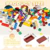 PATIKIL 370 Pcs Flat Blocks Bulk, 1x2 Square Persimmon Red Classic Tiles Smooth Surface Mini Building Blocks Accessories Compatible Bricks Kits for Building Floor Walls Mosaic Pixel Arts view 2
