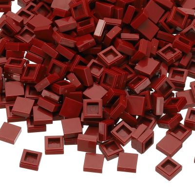 PATIKIL 333 Pcs Flat Blocks Bulk, 1x1 Square Persimmon Red Classic Tiles Smooth Surface Mini Building Blocks Accessories Compatible Bricks Kits for Building Floor Walls Mosaic Pixel Arts