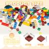 PATIKIL 333 Pcs Flat Blocks Bulk, 1x1 Square Persimmon Red Classic Tiles Smooth Surface Mini Building Blocks Accessories Compatible Bricks Kits for Building Floor Walls Mosaic Pixel Arts view 2