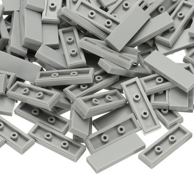PATIKIL 122 Pcs Flat Blocks Bulk, 1x3 Square Light Gray Classic Tiles Smooth Surface Mini Building Blocks Accessories Compatible Bricks Kits for Building Floor Walls Mosaic Pixel Arts
