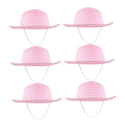 GALPADA 6Pcs DIY Blank Straw Hat for Painting Parties and Beach Fun Creative Craft Activity for Boys for Kindergarten and Home Use