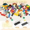 PATIKIL 122 Pcs Flat Blocks Bulk, 1x3 Square Black Classic Tiles Smooth Surface Mini Building Blocks Accessories Compatible Bricks Kits for Building Floor Walls Mosaic Pixel Arts view 2