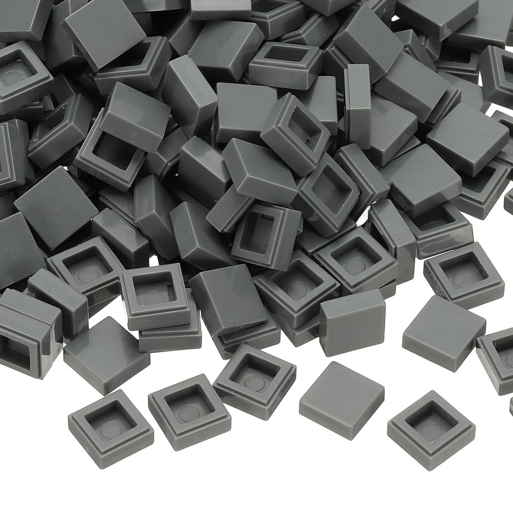 PATIKIL 333 Pcs Flat Blocks Bulk, 1x1 Square Dark Gray Classic Tiles Smooth Surface Mini Building Blocks Accessories Compatible Bricks Kits for Building Floor Walls Mosaic Pixel Arts