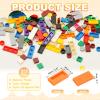 PATIKIL 555 Pcs Flat Blocks Bulk, 1x2 Square Orange Yellow Classic Tiles Smooth Surface Mini Building Blocks Accessories Compatible Bricks Kits for Building Floor Walls Mosaic Pixel Arts view 2