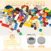PATIKIL 455 Pcs Flat Blocks Bulk, 1x1 Round Light Gray Classic Tiles Smooth Surface Mini Building Blocks Accessories Compatible Bricks Kits for Building Floor Walls Mosaic Pixel Arts view 2