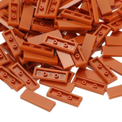 PATIKIL 122 Pcs Flat Blocks Bulk, 1x3 Square Coffee Classic Tiles Smooth Surface Mini Building Blocks Accessories Compatible Bricks Kits for Building Floor Walls Mosaic Pixel Arts