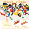 PATIKIL 122 Pcs Flat Blocks Bulk, 1x3 Square Coffee Classic Tiles Smooth Surface Mini Building Blocks Accessories Compatible Bricks Kits for Building Floor Walls Mosaic Pixel Arts view 2