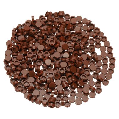 PATIKIL 455 Pcs Flat Blocks Bulk, 1x1 Round Brown Classic Tiles Smooth Surface Mini Building Blocks Accessories Compatible Bricks Kits for Building Floor Walls Mosaic Pixel Arts