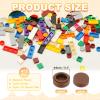 PATIKIL 455 Pcs Flat Blocks Bulk, 1x1 Round Brown Classic Tiles Smooth Surface Mini Building Blocks Accessories Compatible Bricks Kits for Building Floor Walls Mosaic Pixel Arts view 2