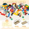 PATIKIL 370 Pcs Flat Blocks Bulk, 1x2 Square Khaki Classic Tiles Smooth Surface Mini Building Blocks Accessories Compatible Bricks Kits for Building Floor Walls Mosaic Pixel Arts view 2