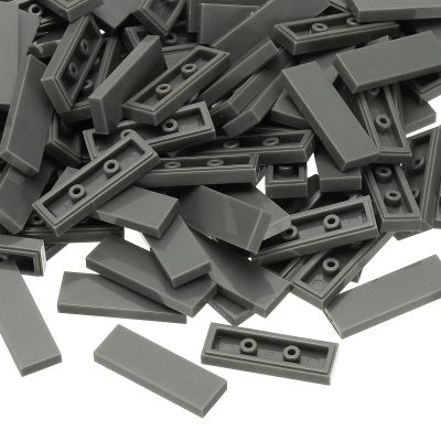 PATIKIL 122 Pcs Flat Blocks Bulk, 1x3 Square Dark Gray Classic Tiles Smooth Surface Mini Building Blocks Accessories Compatible Bricks Kits for Building Floor Walls Mosaic Pixel Arts