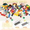 PATIKIL 122 Pcs Flat Blocks Bulk, 1x3 Square Dark Gray Classic Tiles Smooth Surface Mini Building Blocks Accessories Compatible Bricks Kits for Building Floor Walls Mosaic Pixel Arts view 2