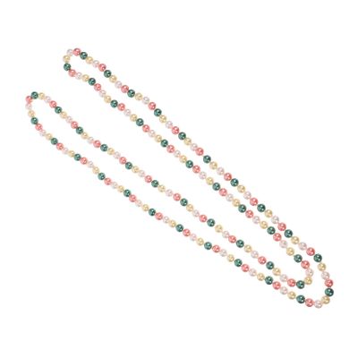 AKOOSY Colorful Artificial Pearl Necklace Durable Garment Accessory for Sweater Styling Versatile Design Comfortable Touch for Various Outfits