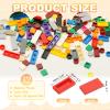 PATIKIL 370 Pcs Flat Blocks Bulk, 1x2 Square Red Classic Tiles Smooth Surface Mini Building Blocks Accessories Compatible Bricks Kits for Building Floor Walls Mosaic Pixel Arts view 2