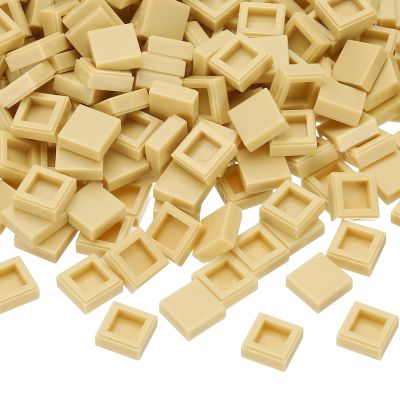 PATIKIL 333 Pcs Flat Blocks Bulk, 1x1 Square Apricot Yellow Classic Tiles Smooth Surface Mini Building Blocks Accessories Compatible Bricks Kits for Building Floor Walls Mosaic Pixel Arts