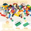 PATIKIL 555 Pcs Flat Blocks Bulk, 1x2 Square Green Classic Tiles Smooth Surface Mini Building Blocks Accessories Compatible Bricks Kits for Building Floor Walls Mosaic Pixel Arts view 2