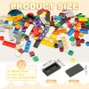 PATIKIL 370 Pcs Flat Blocks Bulk, 1x2 Square Black Classic Tiles Smooth Surface Mini Building Blocks Accessories Compatible Bricks Kits for Building Floor Walls Mosaic Pixel Arts view 2