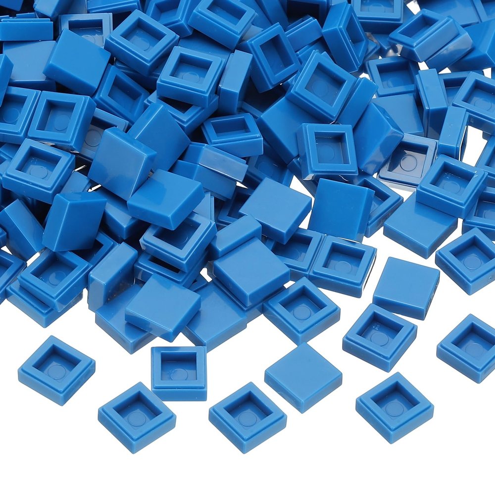 PATIKIL 333 Pcs Flat Blocks Bulk, 1x1 Square Blue Classic Tiles Smooth Surface Mini Building Blocks Accessories Compatible Bricks Kits for Building Floor Walls Mosaic Pixel Arts