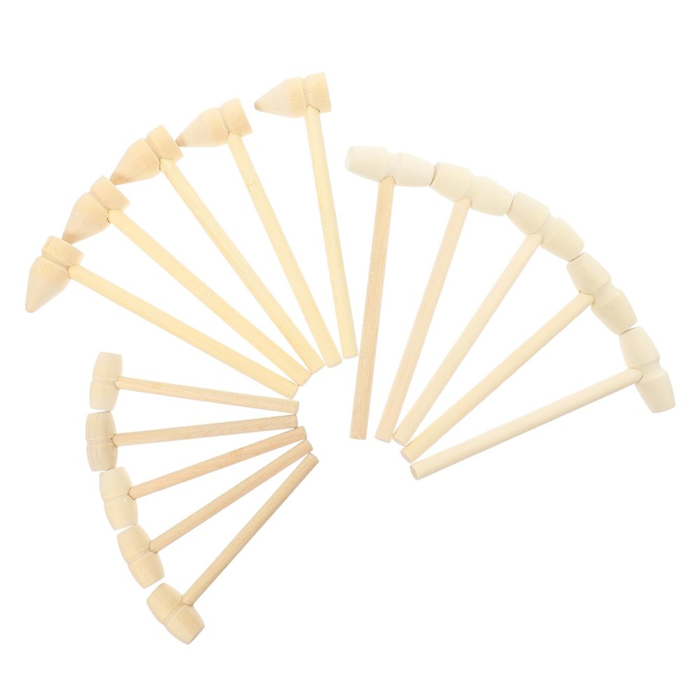 HANABASS 15Pcs Mini Wooden Hammers for Hammer for Hand Eye Coordination and Muscle Development Safe and Reliable Pounding Tool for Boys
