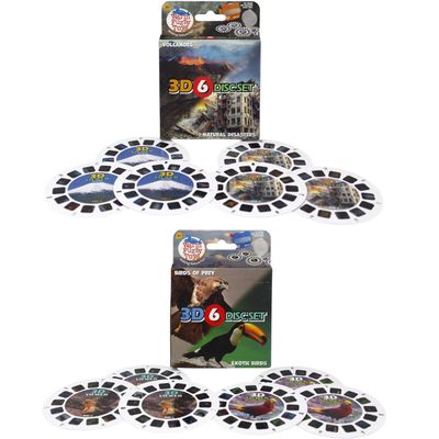 WARM FUZZY 3D Viewfinder Reels Volcanoes and Natural Disasters and Birds of Prey and Exotic Birds