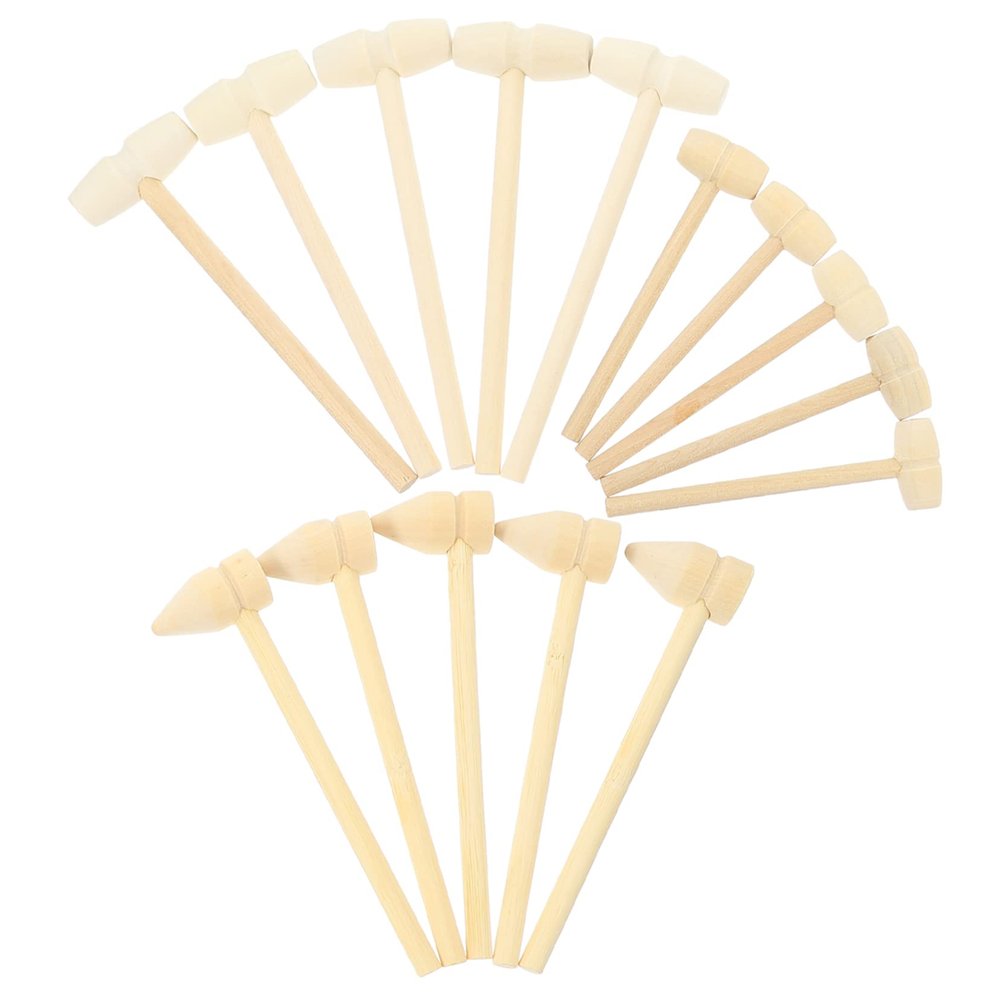 SUPVOX 15Pcs Mini Wooden Mallets for Funny Hammer for Enhanced Hand Eye Coordination and Flexibility for Creative Play and Learning Activities