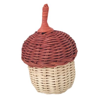 FRCOLOR Weaving Rattan Pine Cone Bag Crossbody Purse for Outdoor Photography Prop Durable Rattan Material Stylish Acorn Shaped Design